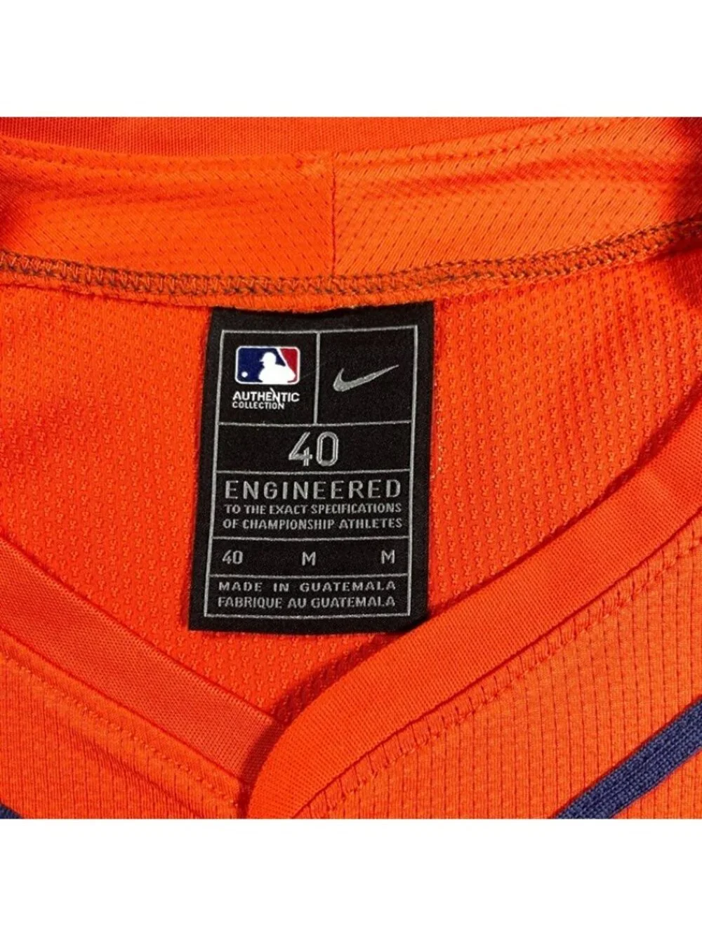 Nike Elite On-Field Houston Astros Authentic Jersey Size 40 Men Orange